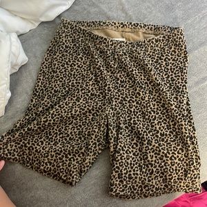 high rise cheetah biker shorts